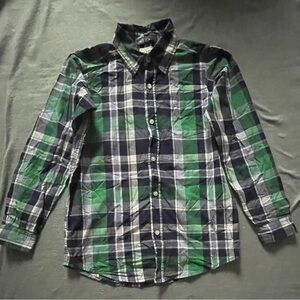 Place Green and Blue Plaid Button Down Shirt